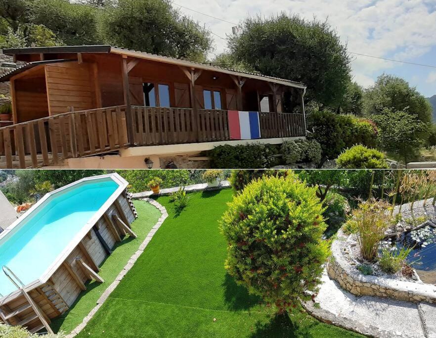 Le Chalet De La Pierreraie Cote D'Azur Piscine Terrasse Et Vue Mer Drap Ngoại thất bức ảnh