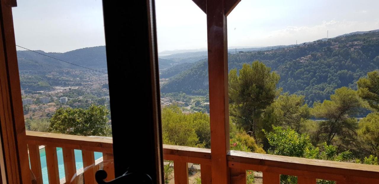 Le Chalet De La Pierreraie Cote D'Azur Piscine Terrasse Et Vue Mer Drap Ngoại thất bức ảnh