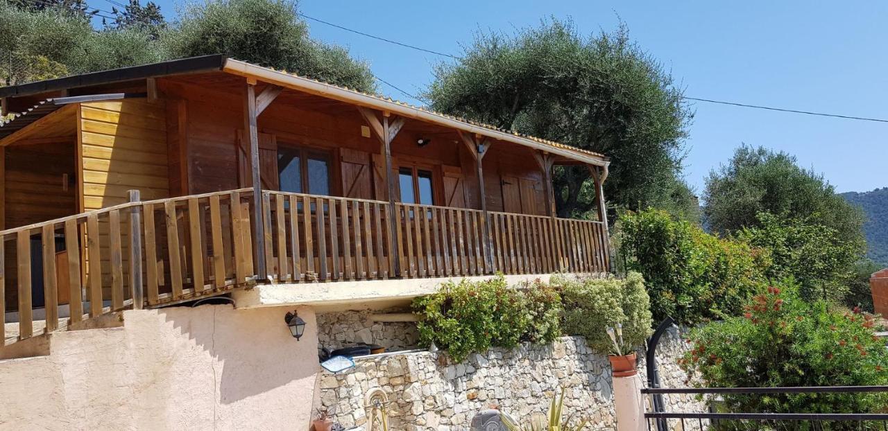 Le Chalet De La Pierreraie Cote D'Azur Piscine Terrasse Et Vue Mer Drap Ngoại thất bức ảnh
